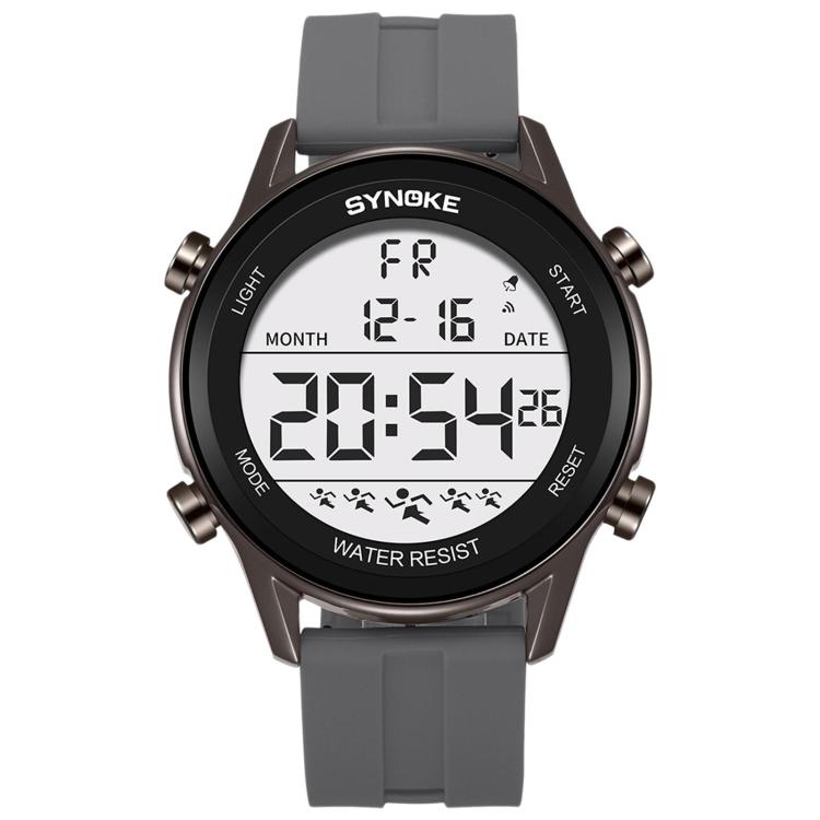 SYNOKE 9825A Men Sports Silicone Digital Watch Multifunctional Waterproof Luminous Large Screen Watch — Green