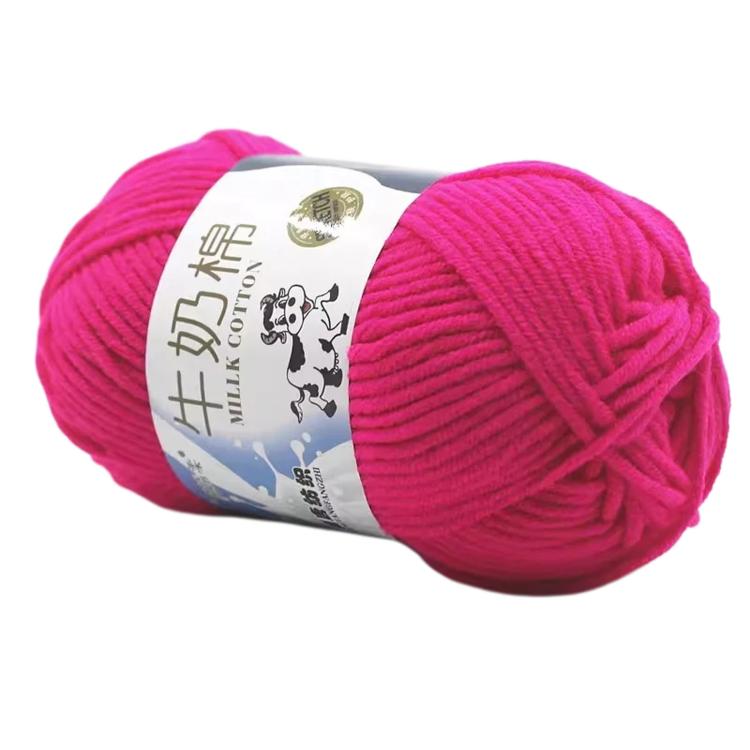 5-Ply Milk Cotton Yarn Skein Approx. 45g / 1.59 oz Durable Soft Fiber Yarn — 07 Deep Red