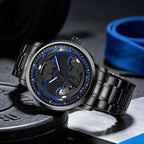 YAZOLE N949 Men Wristwatch With Rotating Bezel Luminous Stainless Steel Band Quartz Movement — view 6