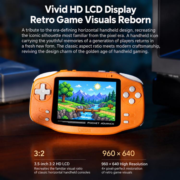 AYANEO KONKR Pocket Advance 3.5 Inch LCD Screen Android Game Console Mini Retro Handheld Game Player