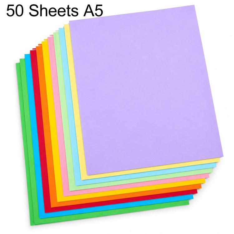 200GSM Cardstock Paper Pack for DIY Crafts, Postcards — 50 Sheets 10x10cm 10 Colors