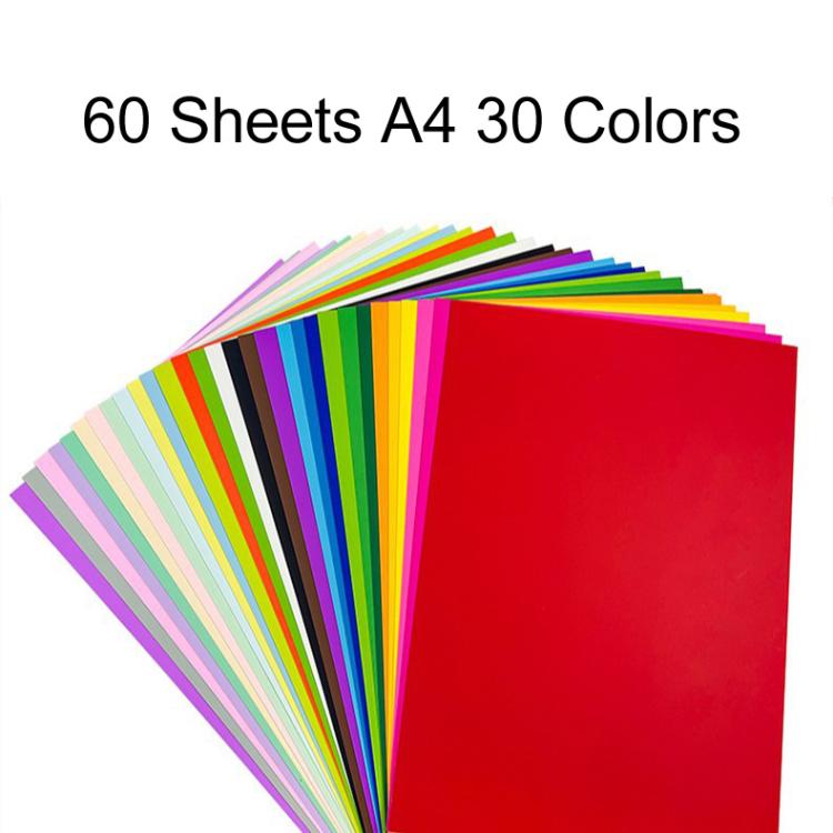 200GSM Cardstock Paper Pack for DIY Crafts, Postcards — 12 Colors 60 Sheets A4