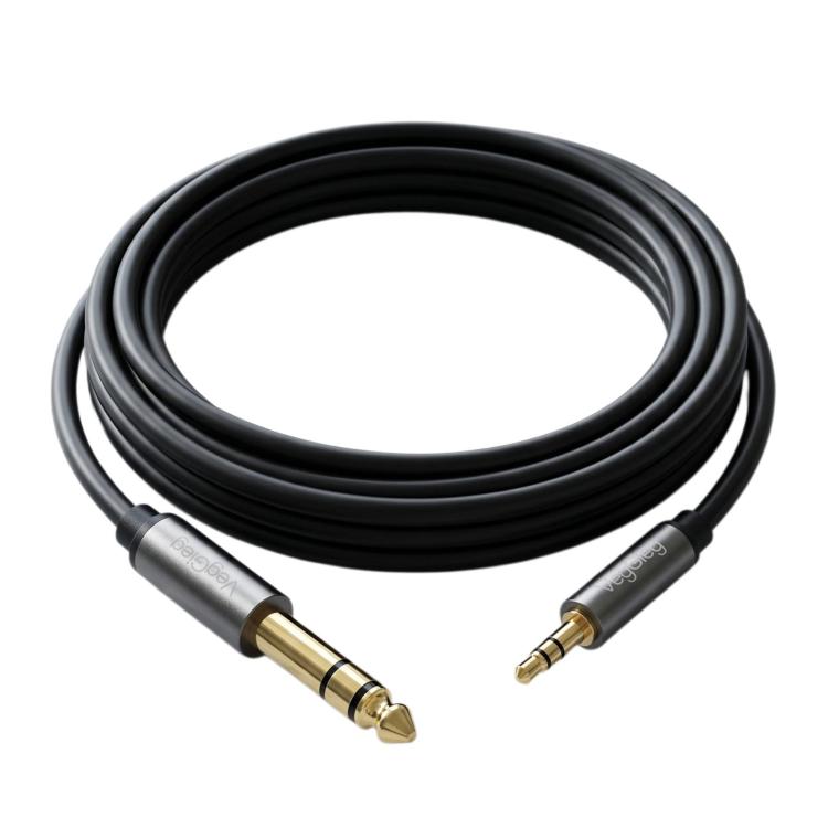 VegGieg V-A609 3.5mm Male To 6.5mm Male Audio Cable Phone Computer Amplifier Speaker Connection Cord