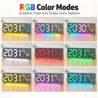 RGB LED Digital Wall Clock Color Changing Display with Date Temperature Alarm Ambient Light — view 9