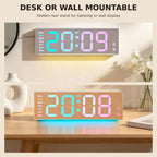 RGB Digital Wall Clock with Ambient Light Auto-Dimming, Temperature Date Alarm — view 8