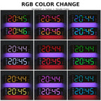 RGB Digital Wall Clock with Ambient Light Auto-Dimming, Temperature Date Alarm — view 10