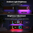 RGB Digital Wall Clock with Ambient Light Auto-Dimming, Temperature Date Alarm — view 11