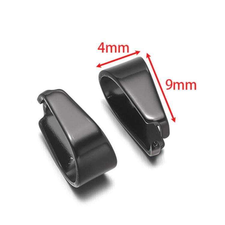 Stainless Steel Cross Bar Bail Pendant Clasp for DIY Necklace Making — Black 3x7mm
