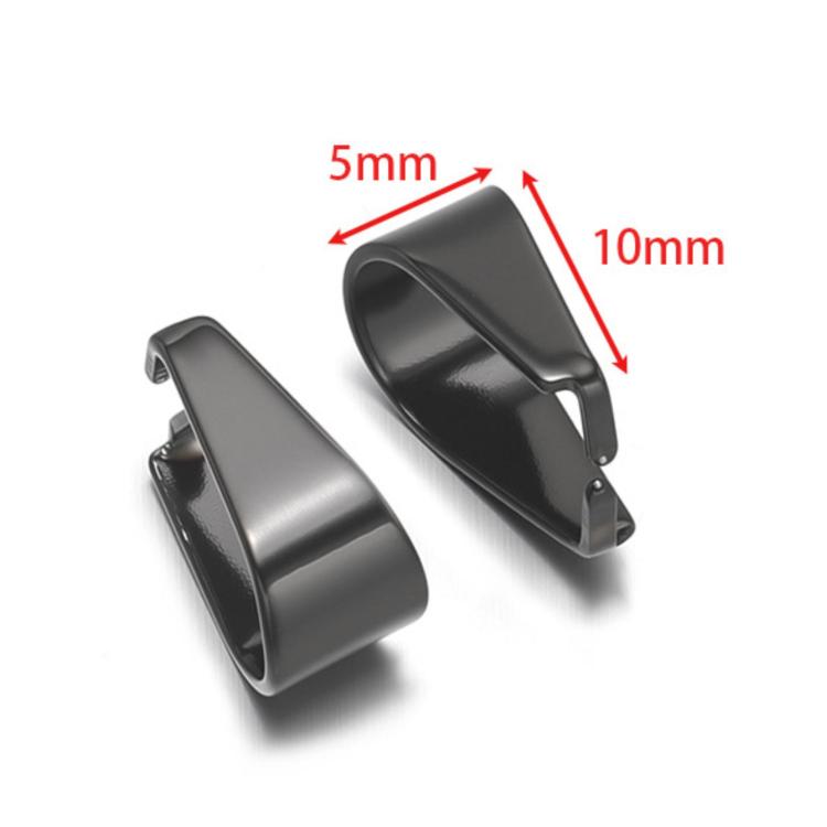Stainless Steel Cross Bar Bail Pendant Clasp for DIY Necklace Making — Black 4x9mm