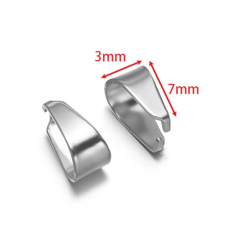 Stainless Steel Cross Bar Bail Pendant Clasp for DIY Necklace Making — Black 5x10mm