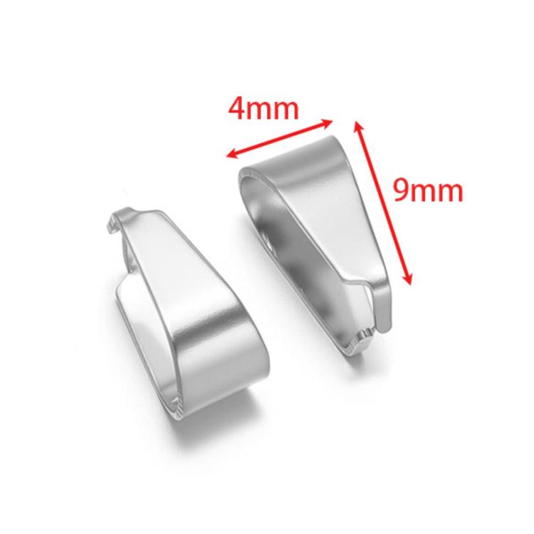 Stainless Steel Cross Bar Bail Pendant Clasp for DIY Necklace Making — Steel 3x7mm