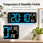 17 Inch LED Wall Clock Digital Temperature Display With Ambient Light — view 8