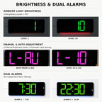 17 Inch LED Wall Clock Digital Temperature Display With Ambient Light — view 10