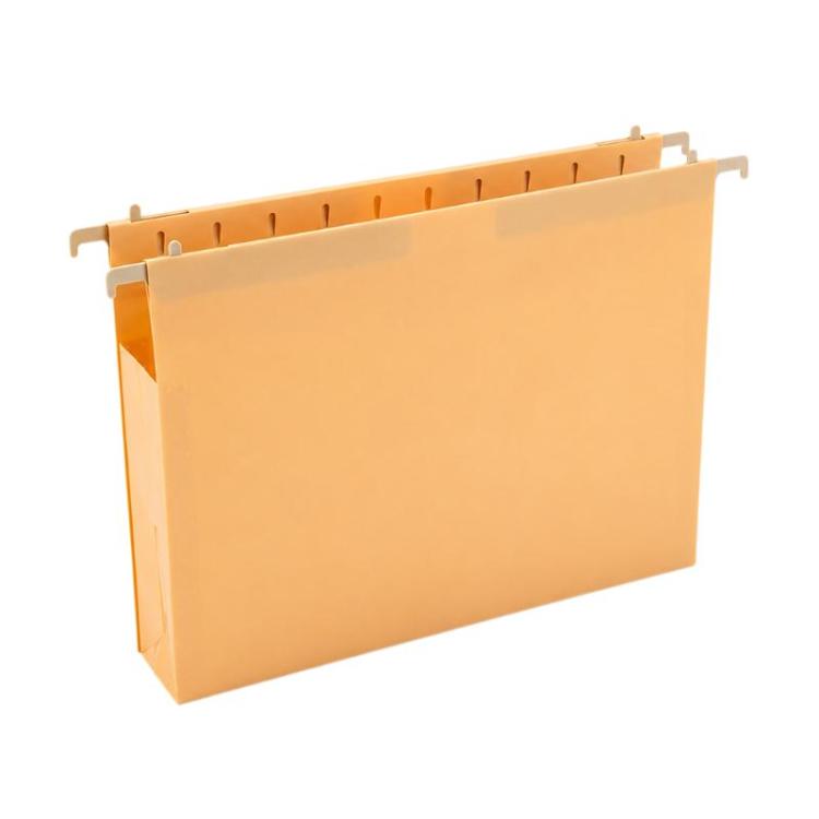 Letter Size PP Suspension Hanging Folder Document Sorting Organizer with Index Inserts for Office Filing Cabinet — Apricot
