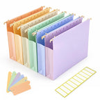 Letter Size PP Suspension Hanging Folder Document Sorting Organizer with Index Inserts for Office Filing Cabinet — Light Blue