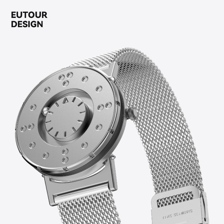 Magnetic Levitation Watch Sci-Fi Concept Floating Time Display with Steel Strap — EUTOUR E066B-G1B