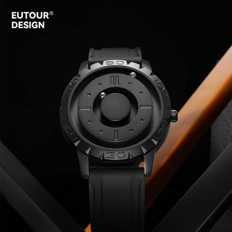 EUTOUR E030 Magnetic Levitation Watch Sci-Fi Floating Dial Wristwatch For Students With Silicone And Stainless Steel Strap Minimalist Concept Timepiece — E030B-G4B