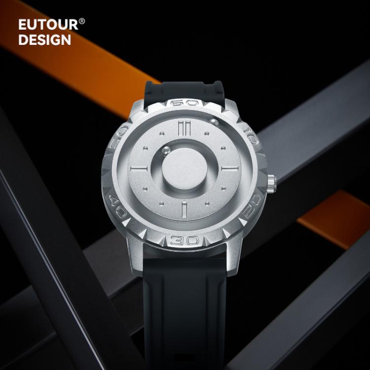 EUTOUR E030 Magnetic Levitation Watch Sci-Fi Floating Dial Wristwatch For Students With Silicone And Stainless Steel Strap Minimalist Concept Timepiece — E030A-J2A