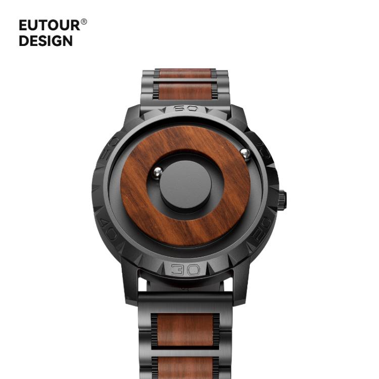 EUTOUR E031 Magnetic Watch Men Natural Sandalwood Wooden Wristwatch No Hand Floating Timepiece