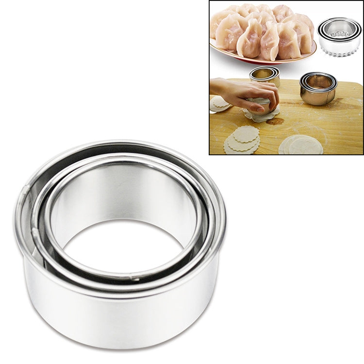 3pcs/set Stainless Steel Round Dumplings Wrappers Molds Set Cutter Maker Tools