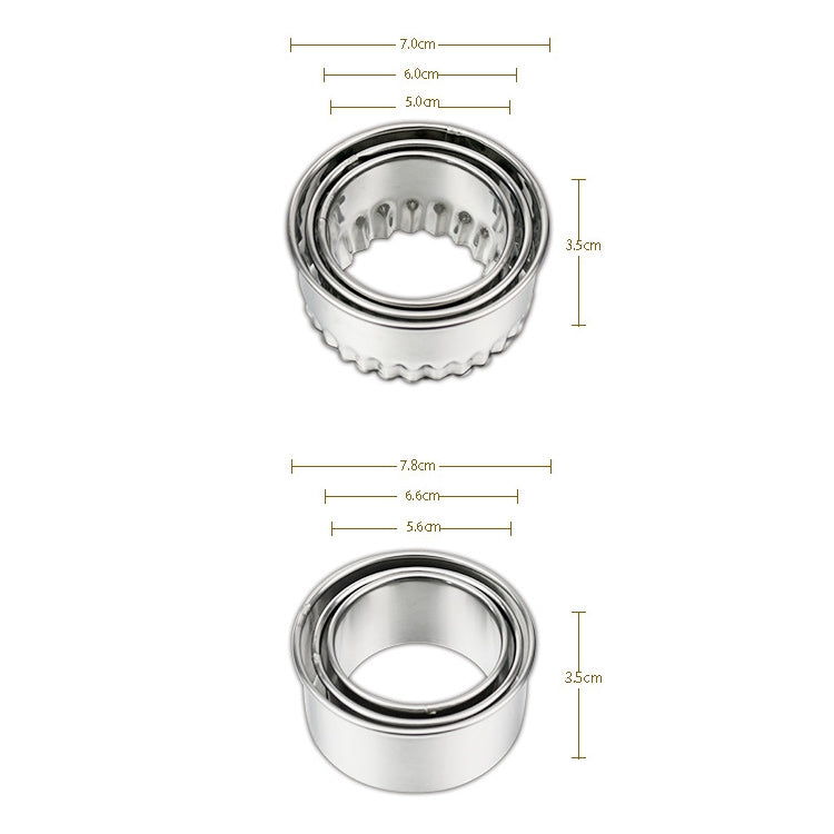 3pcs/set Stainless Steel Round Dumplings Wrappers Molds Set Cutter Maker Tools