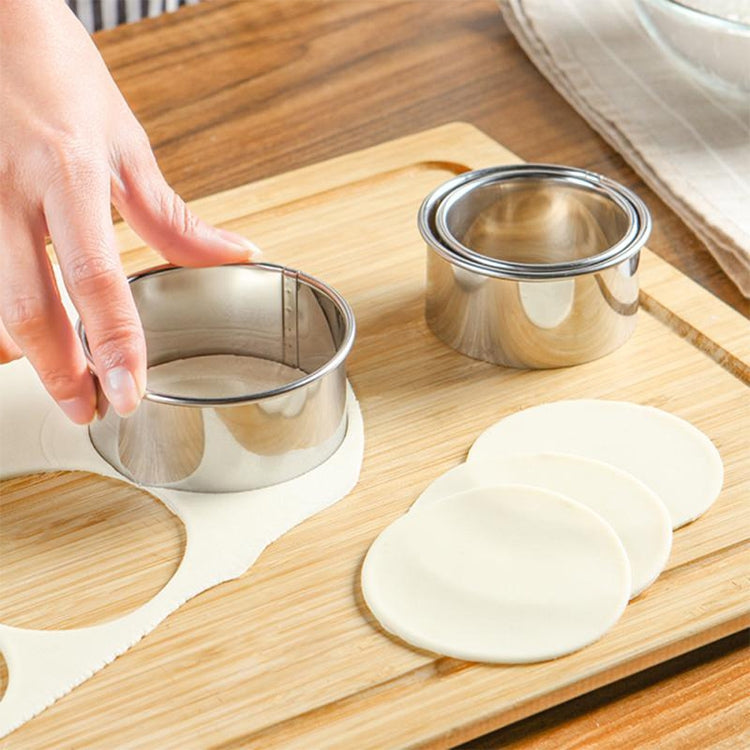 3pcs/set Stainless Steel Round Dumplings Wrappers Molds Set Cutter Maker Tools