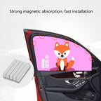 Car Cartoon Magnetic Sunshade Sunscreen Telescopic Collapsible Sunshield