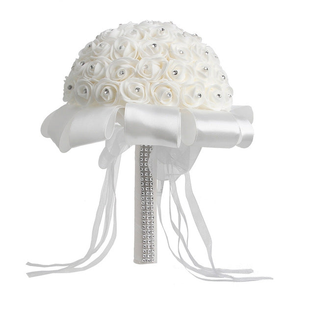 Bride Holding Bouquet Creative Simulation Holding Bouquet Wedding Supplies — White