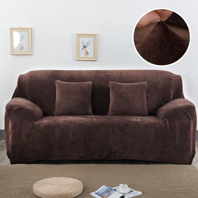 Plush Fabric Sofa Cover Thick Slipcover Couch Elastic Sofa Covers Not Include Pillow Case