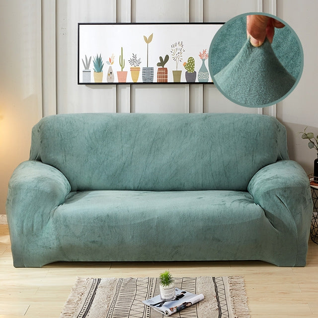 Plush Fabric Sofa Cover Thick Slipcover Couch Elastic Sofa Covers Not Include Pillow Case