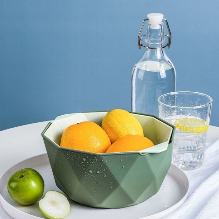 Double-layer Hollow Drain Basket Household Plastic Multi-function Washing Vegetables and Fruit Dishes — view 12