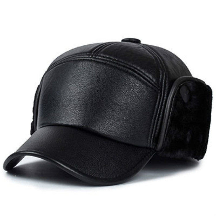 Men Casual Leather Warm Bomber Hats