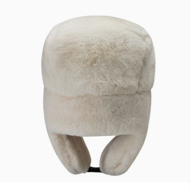 Winter Outdoor Pure Color Plush Warm Ear Cap Flight Cap