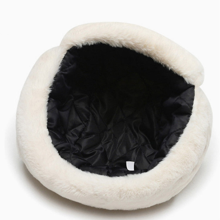 Winter Outdoor Pure Color Plush Warm Ear Cap Flight Cap
