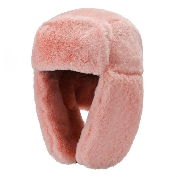 Winter Outdoor Pure Color Plush Warm Ear Cap Flight Cap