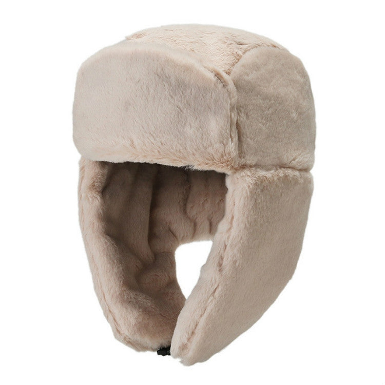 Winter Outdoor Pure Color Plush Warm Ear Cap Flight Cap