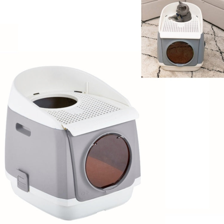 Plastic Flip Cover Fully Enclosed Deodorant Litter Box Pet Potty — view 12