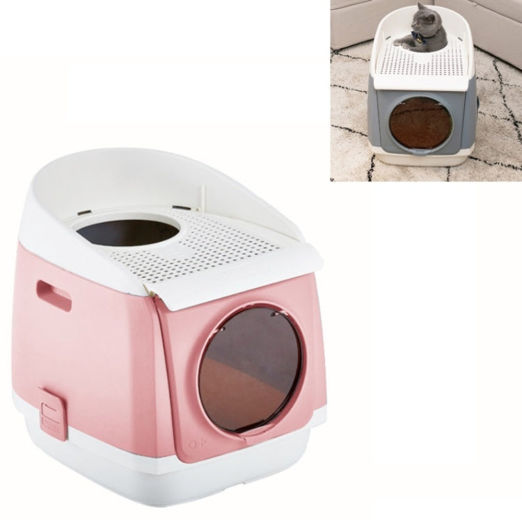 Plastic Flip Cover Fully Enclosed Deodorant Litter Box Pet Potty — view 13