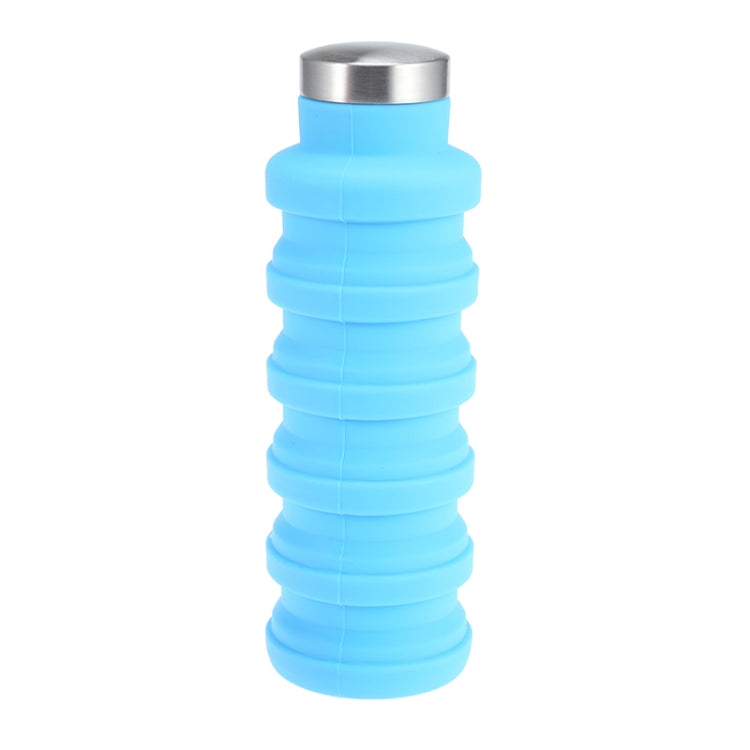 Portable Silicone Water Bottle Retractable Folding Coffee Bottle Outdoor Travel Drinking Sport Drink Kettle, Capacity:500ml — Purple