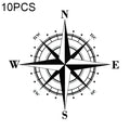 10pcs Art Design Vinyl NSWE Compass Car Stickers Decals Black/Silver