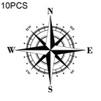 10pcs Art Design Vinyl NSWE Compass Car Stickers Decals Black/Silver