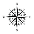 10pcs Art Design Vinyl NSWE Compass Car Stickers Decals Black/Silver