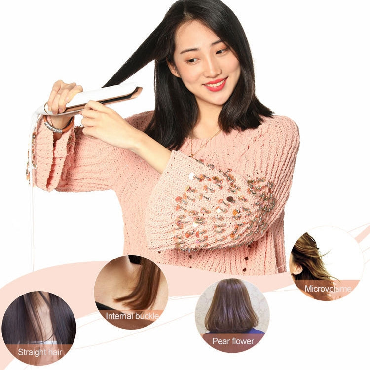 Hair Straightener Iron LED Display Ceramic Coating Plate Ionic Curling Iron
