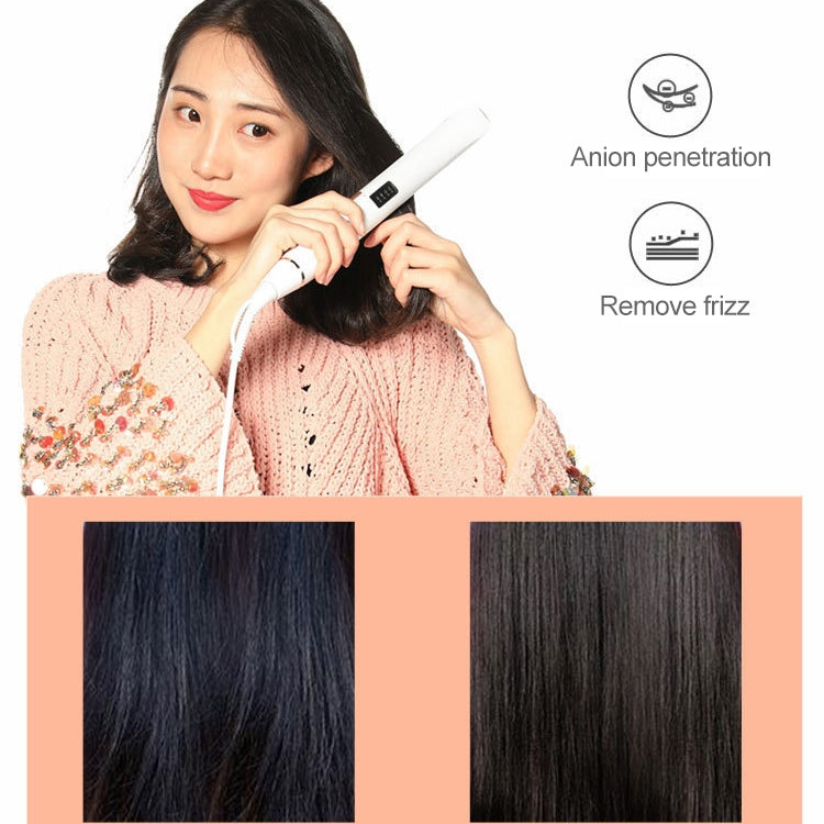 Hair Straightener Iron LED Display Ceramic Coating Plate Ionic Curling Iron