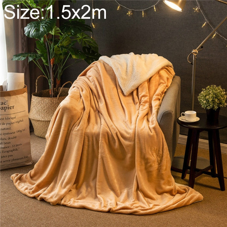 Winter Sofa Blanket Double Thick Cashmere Coral Fleece Ofice Nap Blanket — Pink