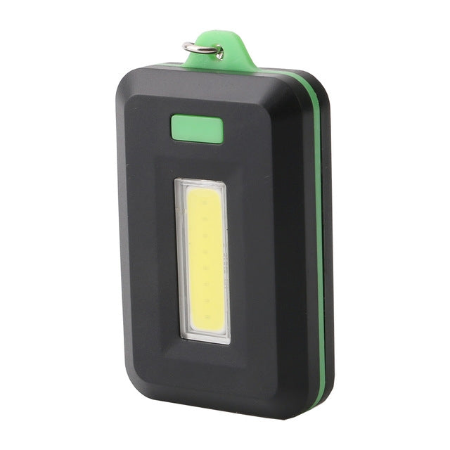 2 PCS 3W Mini COB LED Flashlight Keychain Emergency Camping Backpack Light with 3 Modes