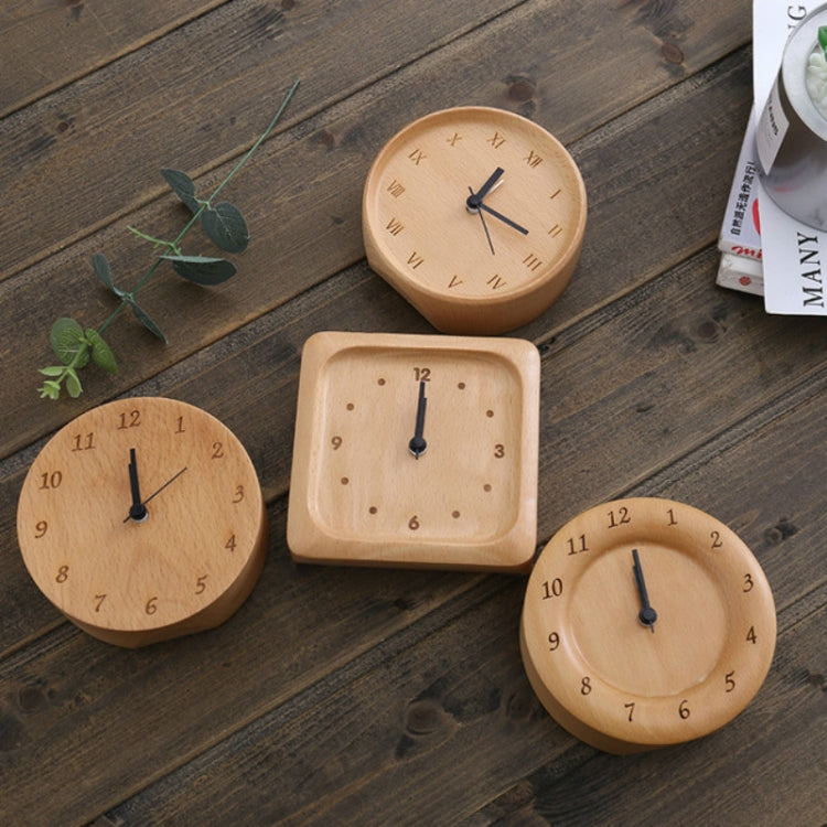 Simple Home Study Solid Wood Decorative Bedside Beech Alarm Clock
