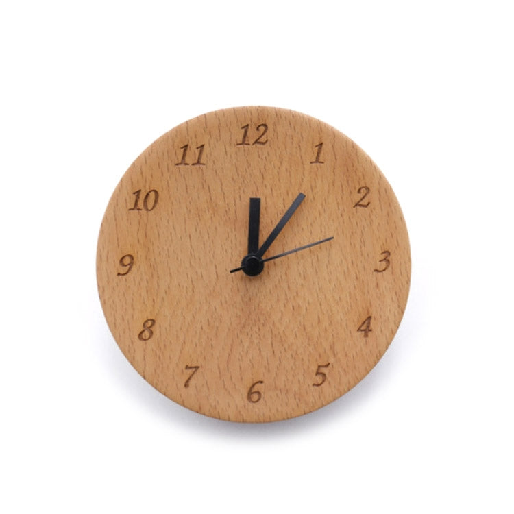 Simple Home Study Solid Wood Decorative Bedside Beech Alarm Clock