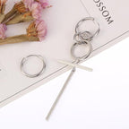 Large Earrings Simple Long Earrings Asymmetric Earrings — view 3