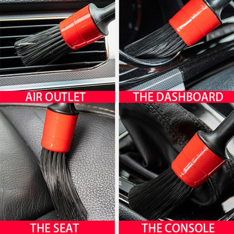 5 Pcs Car Detailing Brush Cleaning Natural Boar Hair Brushes Auto Detail Tools Products Wheels Dashboard